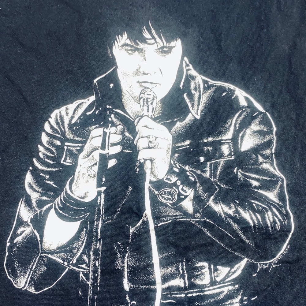 Vintage 1987 Elvis Presley Taking Care of Business Shirt Signal Sports XL Black
